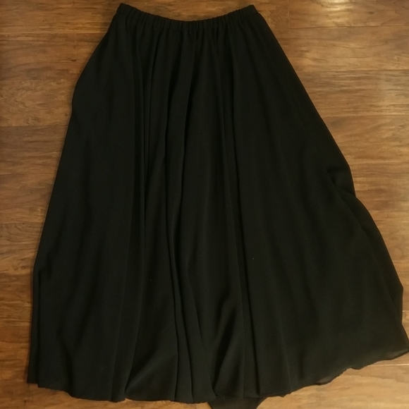 Long Black Full Maxi Choir Skirt Sz Large - Picture 5 of 6